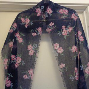 RETRO ROMANCE FLORALS SOFT COTTONY BLEND SCARF